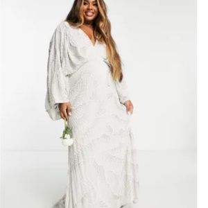 Asos Beaded light grey dress size 20